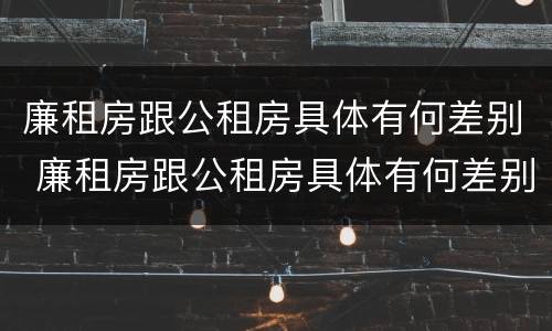 廉租房跟公租房具体有何差别 廉租房跟公租房具体有何差别和区别