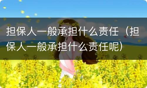 担保人一般承担什么责任（担保人一般承担什么责任呢）