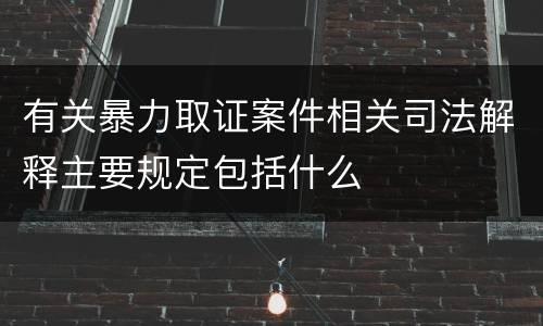 有关暴力取证案件相关司法解释主要规定包括什么