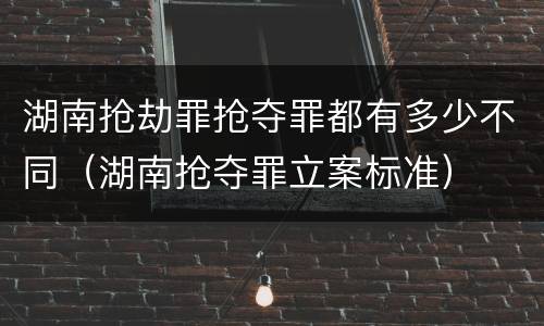 湖南抢劫罪抢夺罪都有多少不同（湖南抢夺罪立案标准）