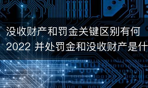 没收财产和罚金关键区别有何2022 并处罚金和没收财产是什么意思