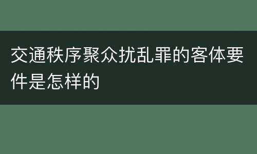 交通秩序聚众扰乱罪的客体要件是怎样的