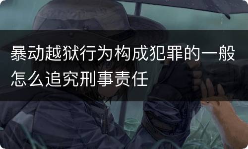 暴动越狱行为构成犯罪的一般怎么追究刑事责任