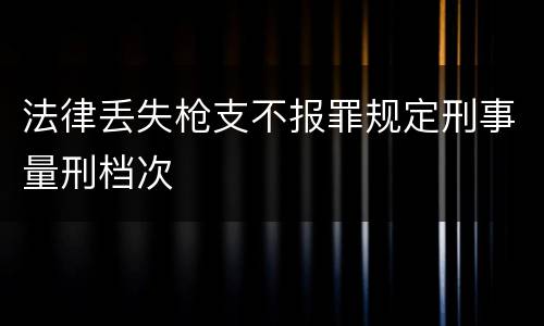 法律丢失枪支不报罪规定刑事量刑档次