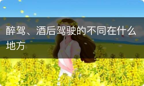 醉驾、酒后驾驶的不同在什么地方