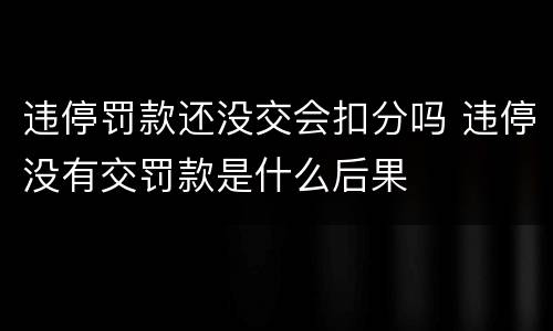 违停罚款还没交会扣分吗 违停没有交罚款是什么后果