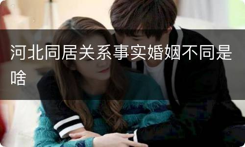 河北同居关系事实婚姻不同是啥