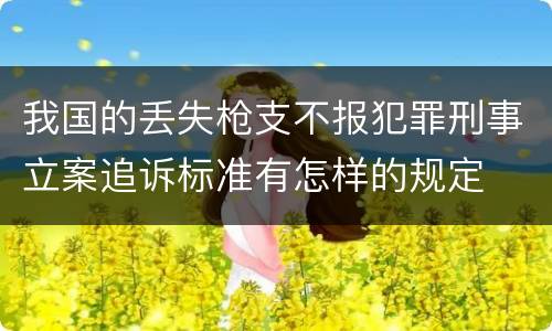 我国的丢失枪支不报犯罪刑事立案追诉标准有怎样的规定