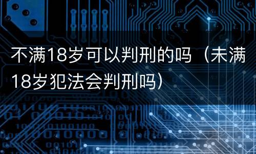 不满18岁可以判刑的吗（未满18岁犯法会判刑吗）