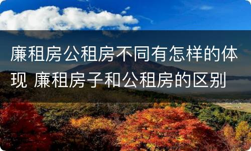 廉租房公租房不同有怎样的体现 廉租房子和公租房的区别