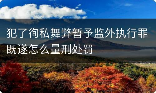犯了徇私舞弊暂予监外执行罪既遂怎么量刑处罚