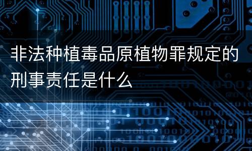 非法种植毒品原植物罪规定的刑事责任是什么