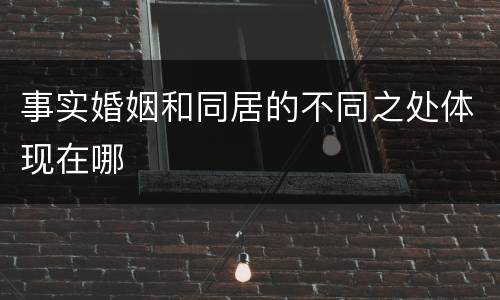事实婚姻和同居的不同之处体现在哪
