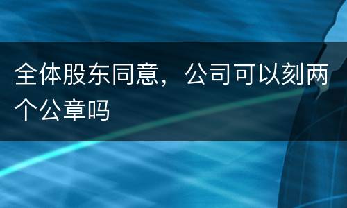 全体股东同意，公司可以刻两个公章吗