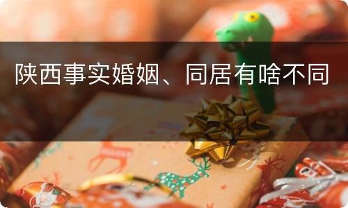 陕西事实婚姻、同居有啥不同