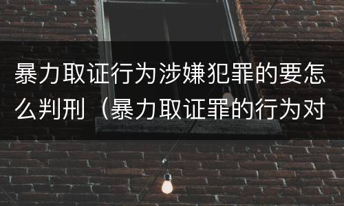 暴力取证行为涉嫌犯罪的要怎么判刑（暴力取证罪的行为对象）