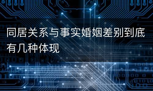 同居关系与事实婚姻差别到底有几种体现