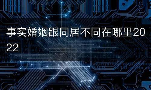 事实婚姻跟同居不同在哪里2022