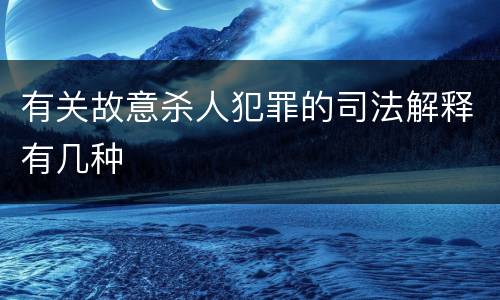 有关故意杀人犯罪的司法解释有几种