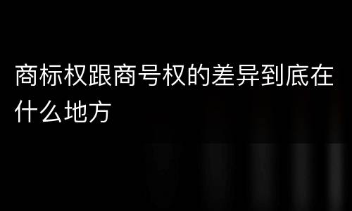 商标权跟商号权的差异到底在什么地方