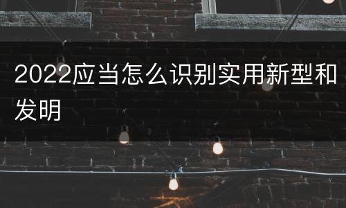 2022应当怎么识别实用新型和发明