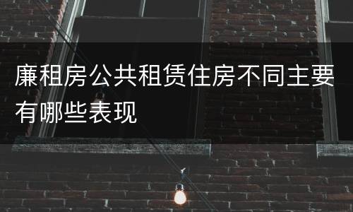 廉租房公共租赁住房不同主要有哪些表现