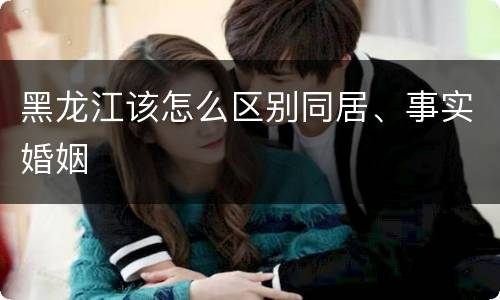 黑龙江该怎么区别同居、事实婚姻