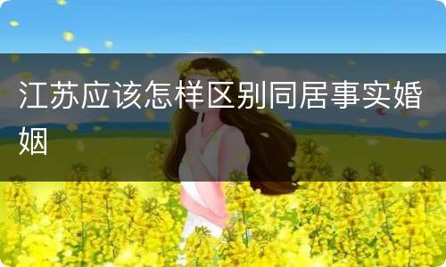 江苏应该怎样区别同居事实婚姻