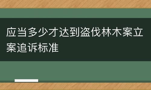 应当多少才达到盗伐林木案立案追诉标准