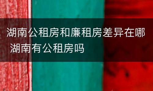 湖南公租房和廉租房差异在哪 湖南有公租房吗