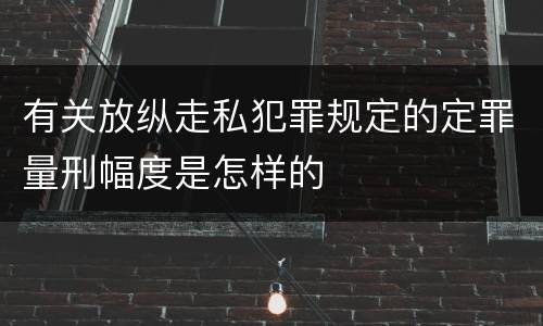 有关放纵走私犯罪规定的定罪量刑幅度是怎样的