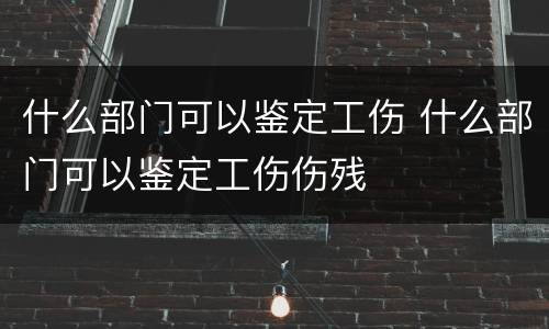 什么部门可以鉴定工伤 什么部门可以鉴定工伤伤残