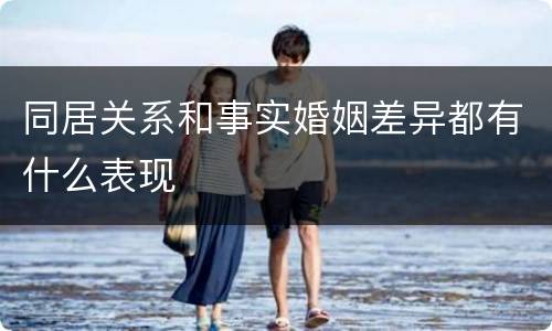 同居关系和事实婚姻差异都有什么表现