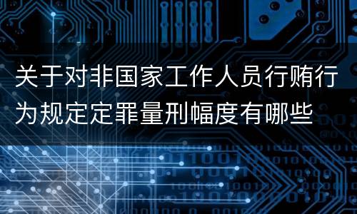 关于对非国家工作人员行贿行为规定定罪量刑幅度有哪些