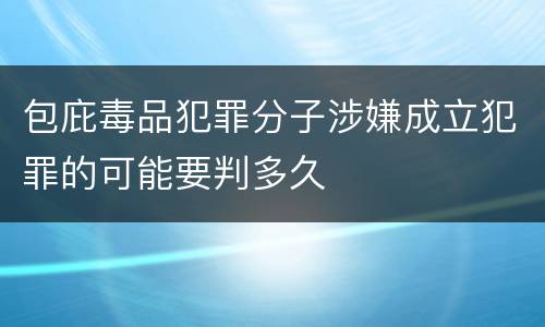 包庇毒品犯罪分子涉嫌成立犯罪的可能要判多久