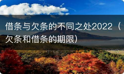 借条与欠条的不同之处2022（欠条和借条的期限）