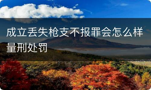 成立丢失枪支不报罪会怎么样量刑处罚