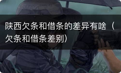 陕西欠条和借条的差异有啥（欠条和借条差别）