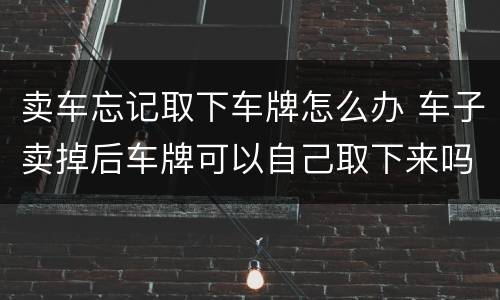 卖车忘记取下车牌怎么办 车子卖掉后车牌可以自己取下来吗