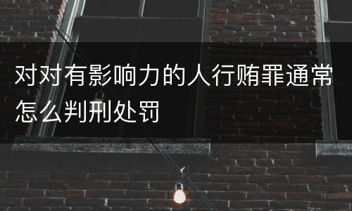 对对有影响力的人行贿罪通常怎么判刑处罚