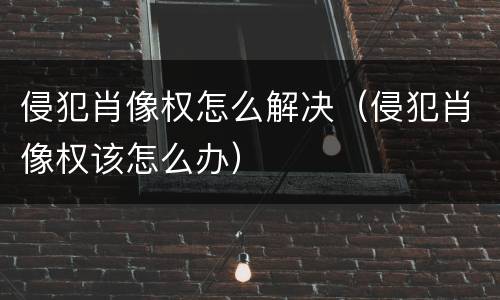 侵犯肖像权怎么解决（侵犯肖像权该怎么办）