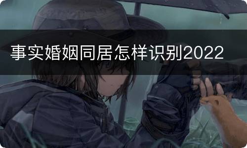 事实婚姻同居怎样识别2022