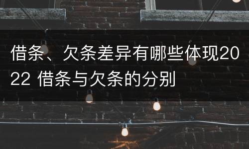 借条、欠条差异有哪些体现2022 借条与欠条的分别
