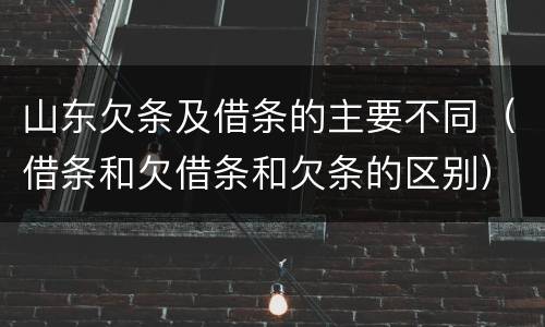 山东欠条及借条的主要不同（借条和欠借条和欠条的区别）