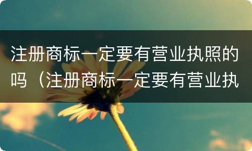 注册商标一定要有营业执照的吗（注册商标一定要有营业执照的吗知乎）