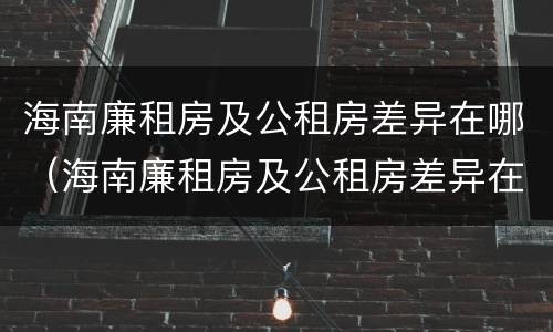 海南廉租房及公租房差异在哪（海南廉租房及公租房差异在哪查询）