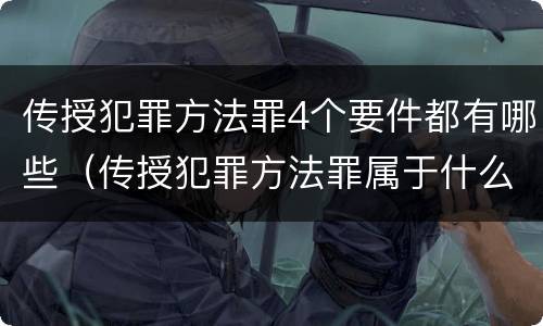 传授犯罪方法罪4个要件都有哪些（传授犯罪方法罪属于什么）