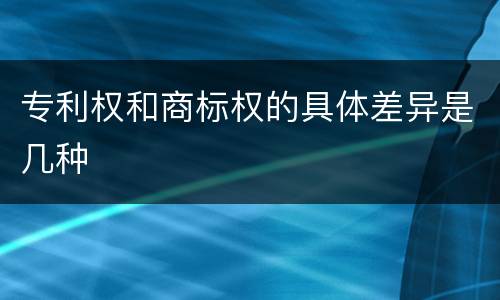 专利权和商标权的具体差异是几种