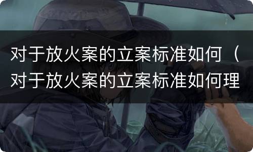 对于放火案的立案标准如何（对于放火案的立案标准如何理解）