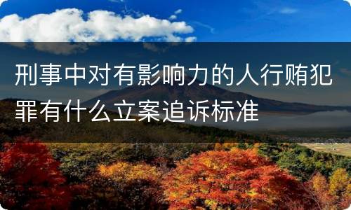 刑事中对有影响力的人行贿犯罪有什么立案追诉标准